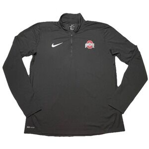 Nike Dri-FIT Ohio State Buckeyes 1/4 Zip Pullover Mens L Black Mock Neck